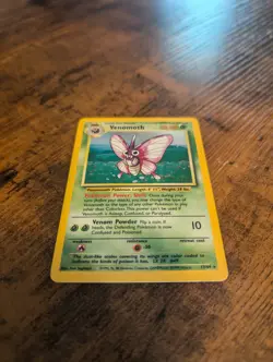 Venomoth 13/64 Jungle No Symbol Error Holo Rare Pokemon Card - Image 2