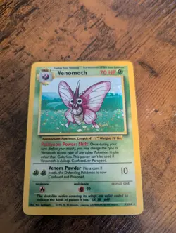 Venomoth 13/64 Jungle No Symbol Error Holo Rare Pokemon Card - Image 4