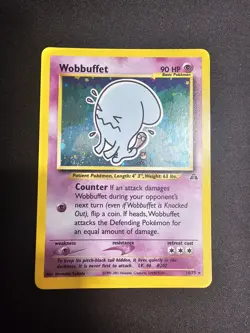 Wobbuffet 16/75 Holo Rare Neo Discovery WoTC 2001 - Pokemon TCG Card SWIRL NM - Image 1