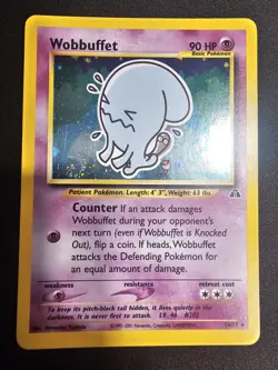 Wobbuffet 16/75 Holo Rare Neo Discovery WoTC 2001 - Pokemon TCG Card SWIRL NM - Image 2