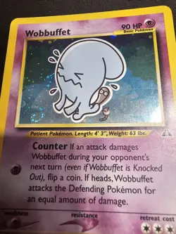 Wobbuffet 16/75 Holo Rare Neo Discovery WoTC 2001 - Pokemon TCG Card SWIRL NM - Image 3