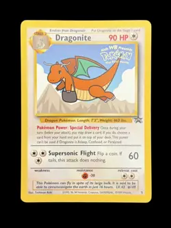 Pokemon TCG Dragonite 5 Black Star Promo Card WB the First Movie 1999 - Image 1