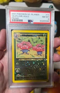 Pokemon Vileplume Reverse Holo Card 17/18 Southern Islands Promo PSA8 SWIRL - Image 4
