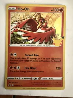 Pokemon TCG Ho-Oh Celebrations Holo Rare Card 001/025 - Image 1
