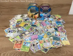 Pokemon TCG Bulk Lot 2 Tins Full of Cards 4lb Collection Incl. Holo - Image 1