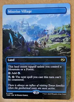 Mtg Mistrise Village (Borderless) Tarkir: Dragonstorm Regular - Image 1