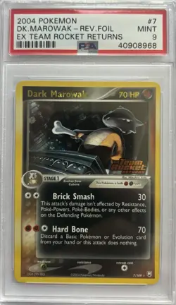 2004 POKEMON EX TEAM ROCKET RETURNS #7 DARK MAROWAK - REVERSE HOLO PSA 9 - Image 1