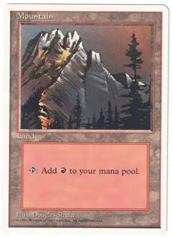 MTG 4th Edition) 1995 - Mountain LP - Image 1