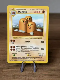 Pokemon Dugtrio 19/102 Shadowless Base Set WOTC Vintage NM - Image 1