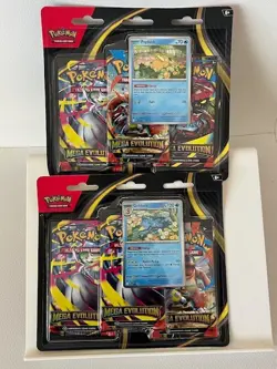 Pokemon TCG: Mega Evolution 3-Pack Blister Set of 2, Psyduck & Golduck Free Ship - Image 1