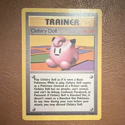 Pokemon Clefairy Doll Base Set Rare 70/102 10 HP Trainer WOTC English 1999 - Image 1