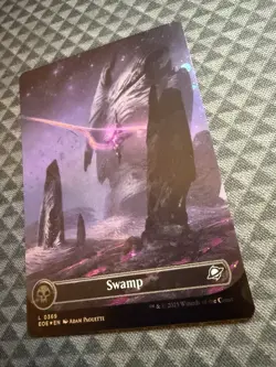 MTG Swamp #0369 Galaxy Foil Borderless Basic Land Edge of Eternities (EOE) - Image 2