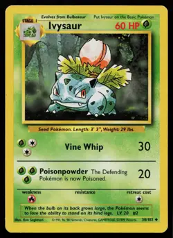 IVYSAUR 30/102 UNCOMMON BASE SET UNLIMITED POKEMON MP - Image 1