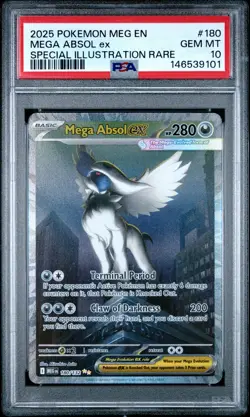 2025 POKEMON MEG EN-MEGA EVOLUTION #180 MEGA ABSOL EX PSA 10 - Image 1