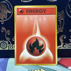 1996 Pokemon Base set Fire Energy Japanese Vintage LP - Image 1