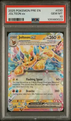 PSA 10 GEM Mint Jolteon ex 030/131 Double Rare - Pokemon SV8.5 PRE - Image 1