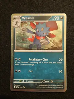 Pokemon Weavile (Cosmos Holo) 021 Mega Evolution Promo Holo Swirl - Image 1