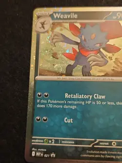Pokemon Weavile (Cosmos Holo) 021 Mega Evolution Promo Holo Swirl - Image 3