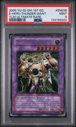 Yugioh Elemental Hero Thunder Giant Tlm Ultimate Rare 1st Edition Mint 9 Psa - Image 2