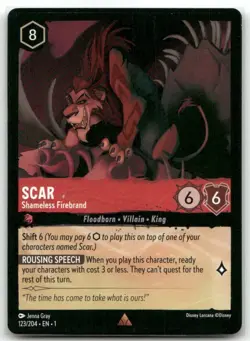 Scar 123/204 Rare The First Chapter Disney Lorcana TCG - Image 1