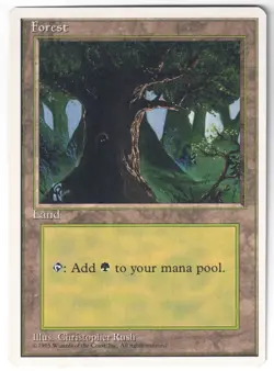 MTG 4th Edition) 1995 - Forest LP/EX - Image 1