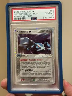 2007 Pokemon EX Power Keepers Metagross ex 95 95/108 Holo PSA 10 Double Swirl - Image 1