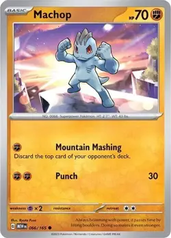 Machop Reverse Holofoil Pokemon 151 066/165 - NM - Image 1