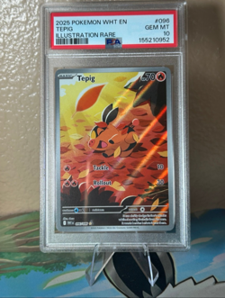 Pokemon - Tepig - White Flare Illustration Rare - 096/086 PSA 10 - Image 1