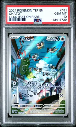 2024 POKEMON TEF EN-TEMPORAL FORCES ILLUSTRATION RARE #181 CHATOT PSA 10 - Image 1