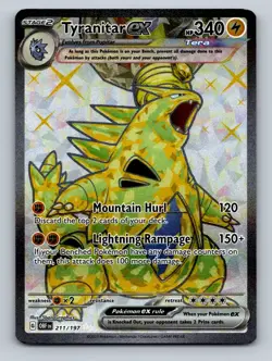 Pokemon TCG Tyranitar ex Holo Ultra Rare SV03: Obsidian Flames 211/197 - Image 1