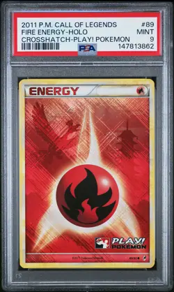2011 POKEMON CALL OF LEGENDS CROSSHATCH - PLAY! HOLO #89 FIRE ENERGY PSA 9 - Image 1