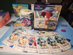 NEW Disney Lorcana: Fabled Collection Starter Set & Deck + 6 Booster Packs! Cool - Image 1