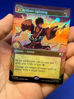 MTG Secrets of Strixhaven Redirect Lightning 0343 Foil Borderless Showcase NM - Image 2
