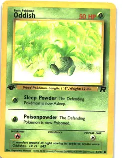 Oddish 63/82 Common Team Rocket Pokemon 1st Edition Heavily Played - Image 1