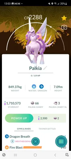 Pokemon Go Legendary Palkia ( Normal )( Background) - Image 1