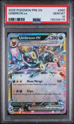 2025 POKEMON PRE EN-PRISMATIC EVOLUTIONS #060 UMBREON ex PSA 10 - Image 1