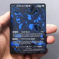 Pokemon Card Zekrom GX Fanmade Black Metal Card TCG - Carta In Metallo - Image 1