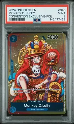 2024 ONE PIECE PROMOS CONVENTION EXCLUSIVE-FOIL #043 MONKEY D. LUFFY PSA 9 - Image 1