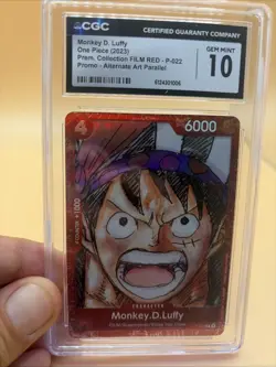 2023 ONE PIECE MONKEY D. LUFFY PROMO ALT ART FILM RED P-022 Graded CGC 10 - Image 1