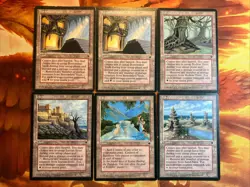 MTG 6 x Rare Land Card Lot Fallen Empires Played to Near-Mint Vintage!!! - Image 1