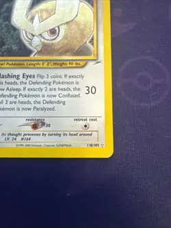 Pokemon TCG Neo Destiny Shining Noctowl Holo Rare Card 110/105 - Image 4