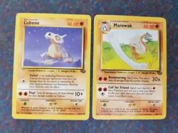 Marowak 39/64 and Cubone 50/64 jungle 1999 WOTC vintage pokemon cards. - Image 1