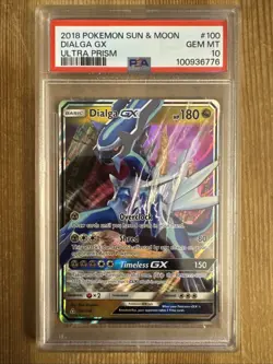 Dialga GX - 100/156 - Pokemon Ultra Prism Sun & Moon Ultra Rare Card PSA 10 - Image 1