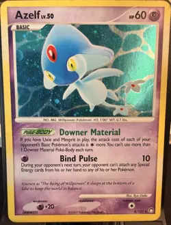 Pokemon Azelf 4/123 Mysterious Treasures Holo Rare 60 HP Card TCG 2007 EN - Image 1