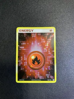 Fire Energy 102/106 EX Emerald Holo Secret Rare Vintage Pokemon TCG Card MP - Image 1