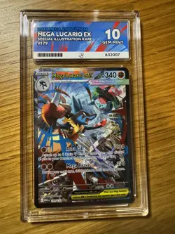 ACE 10 Mega Lucario EX 179/132 Pokemon Card SIR Mega Evolution PERFECT SUBGRADES - Image 2