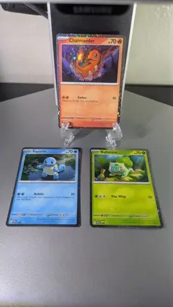 Pokemon 151 Poster Collection Bulbasaur, Charmander, Squirtle Promo Card Set NM - Image 1
