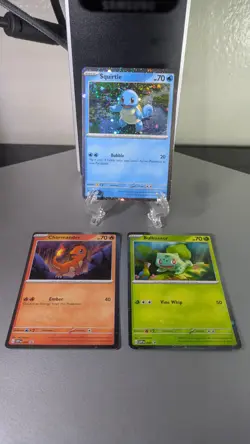 Pokemon 151 Poster Collection Bulbasaur, Charmander, Squirtle Promo Card Set NM - Image 2