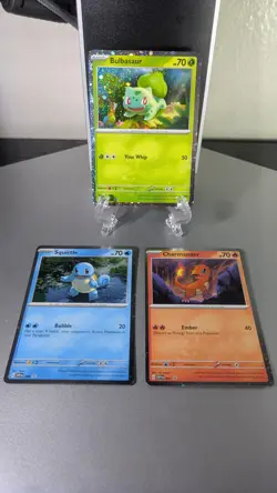 Pokemon 151 Poster Collection Bulbasaur, Charmander, Squirtle Promo Card Set NM - Image 3