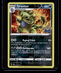 Tyranitar Reverse Holo Rare 043/078 Pokemon GO 2022 R Holographic Pokemon Card - Image 1